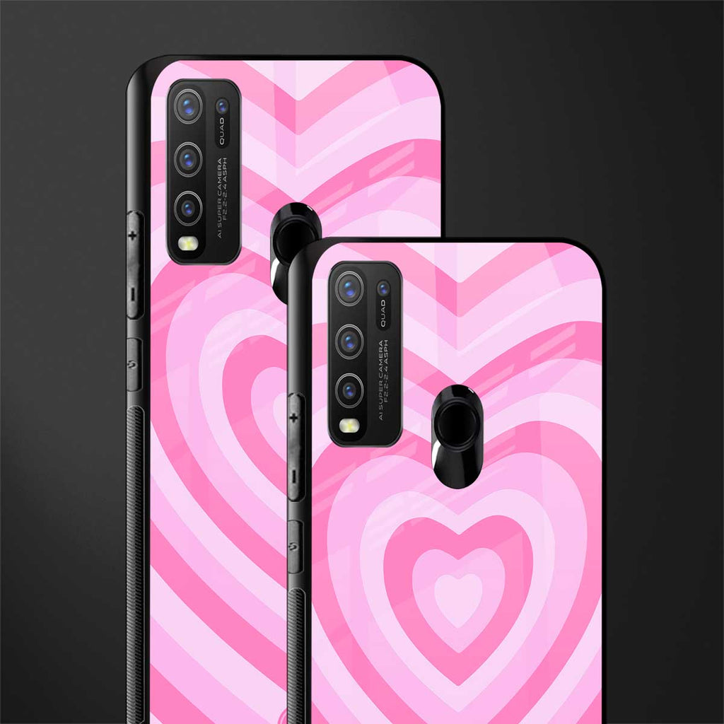 y2k pink hearts aesthetic glass case for vivo y50 image-2