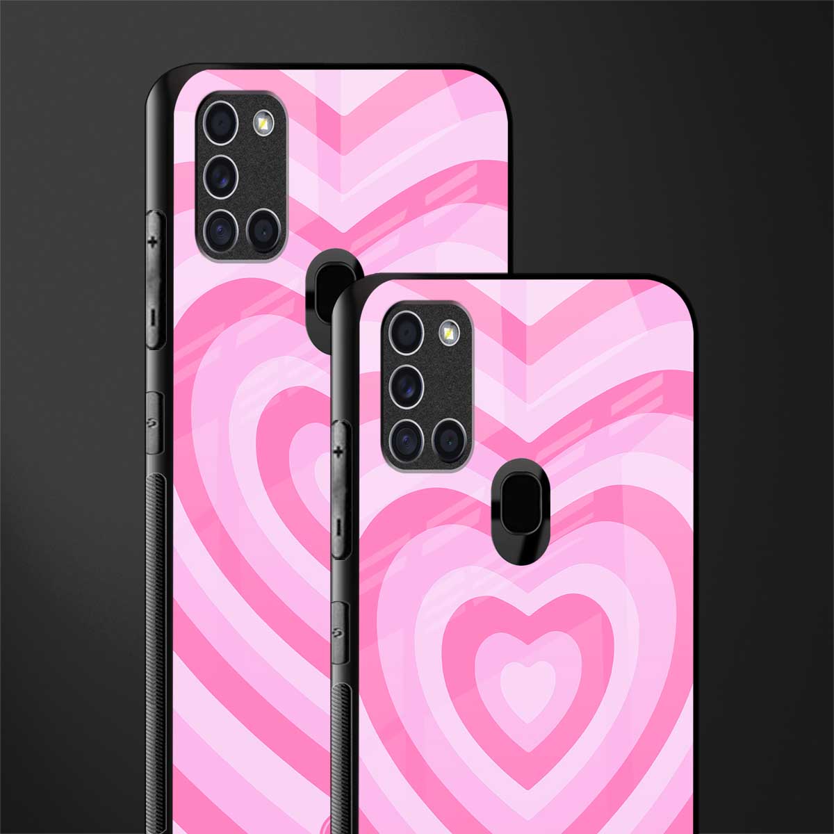 y2k pink hearts aesthetic glass case for samsung galaxy a21s image-2