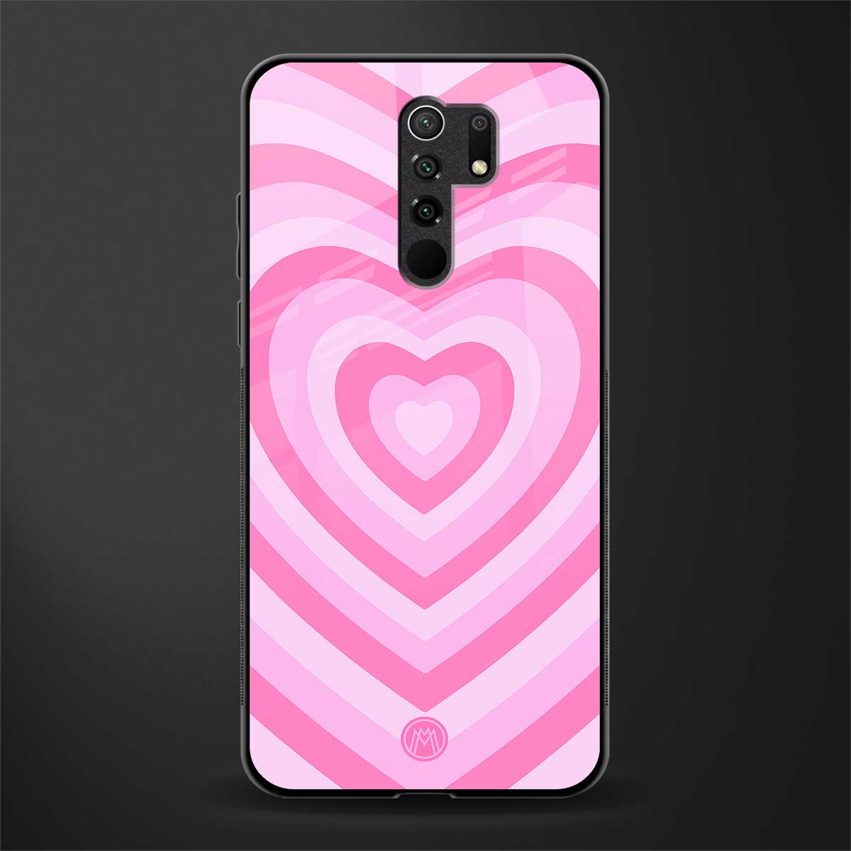 y2k pink hearts aesthetic glass case for redmi 9 prime image