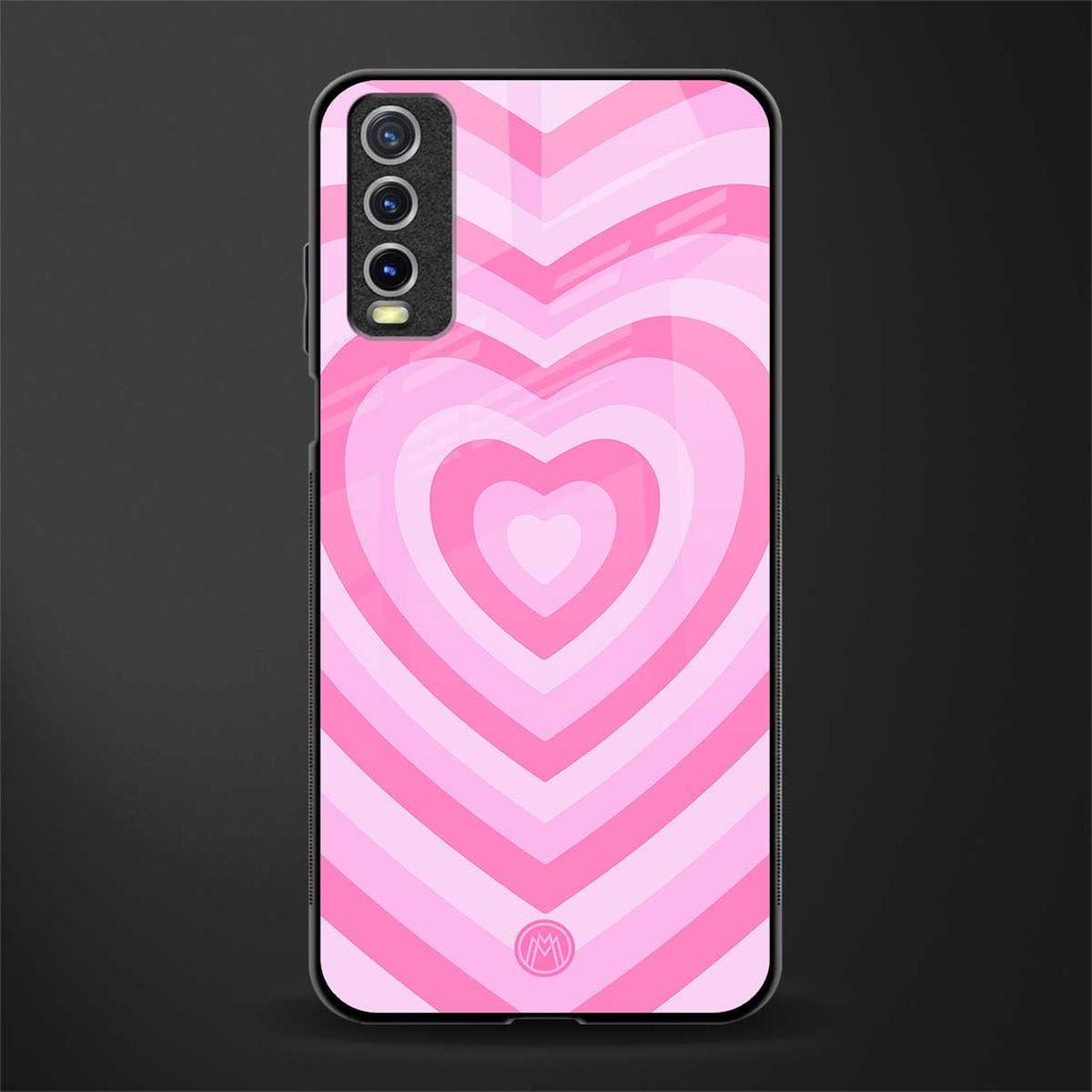 y2k pink hearts aesthetic glass case for vivo y20i vivo y20t image