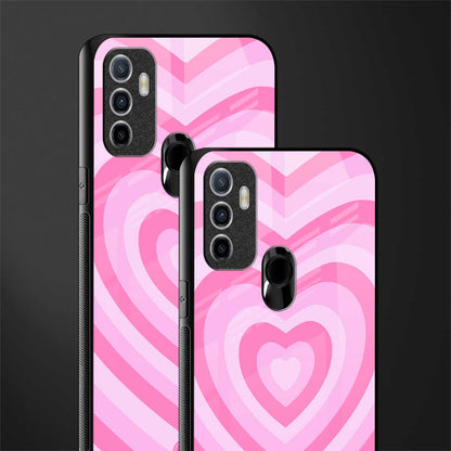 y2k pink hearts aesthetic glass case for oppo a53 image-2
