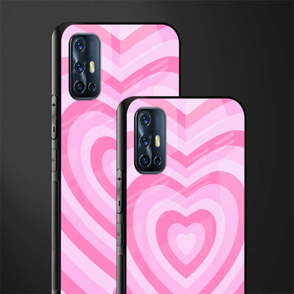 y2k pink hearts aesthetic glass case for vivo v17 image-2