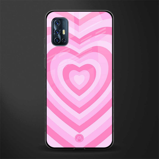y2k pink hearts aesthetic glass case for vivo v17 image