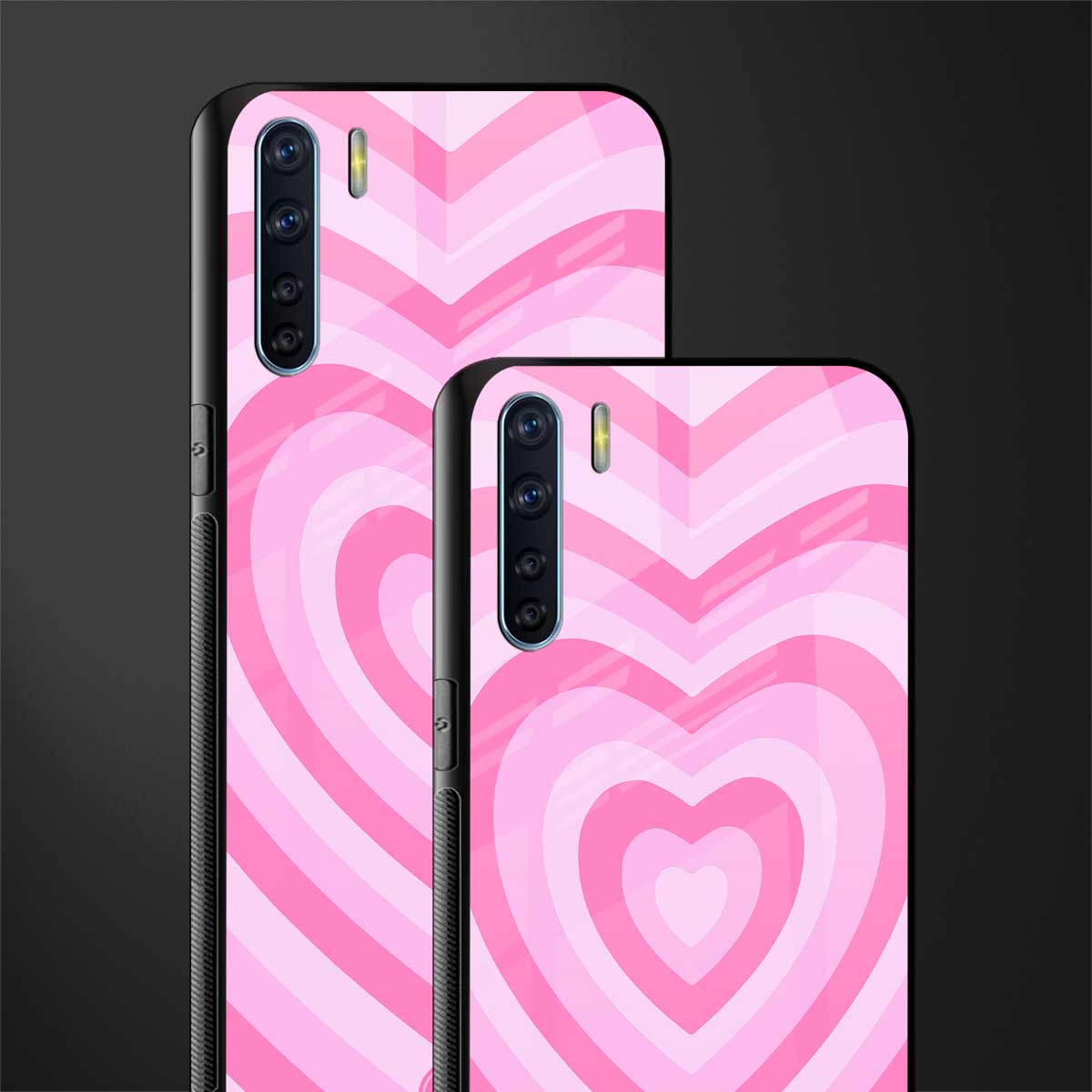 y2k pink hearts aesthetic glass case for oppo f15 image-2
