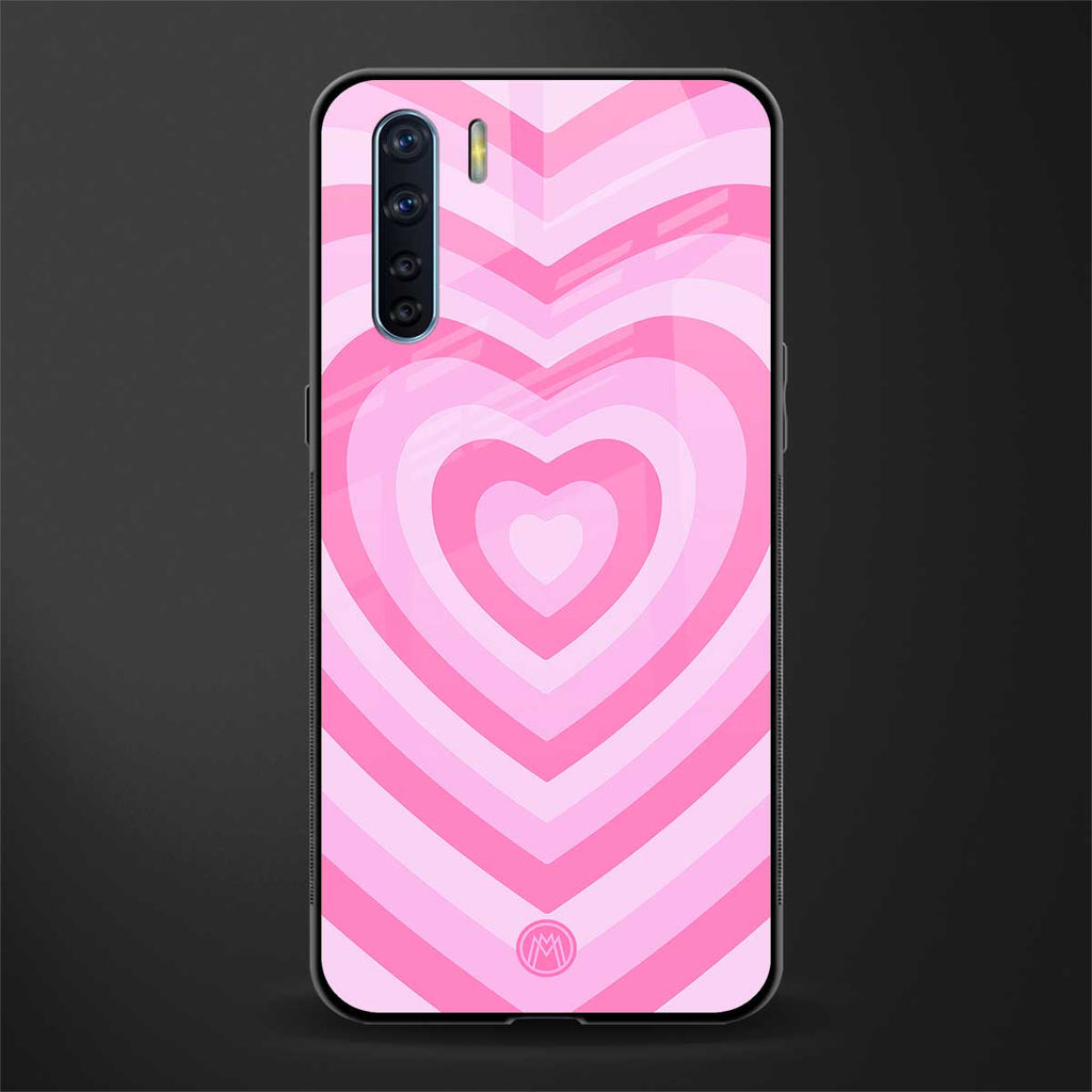 y2k pink hearts aesthetic glass case for oppo f15 image