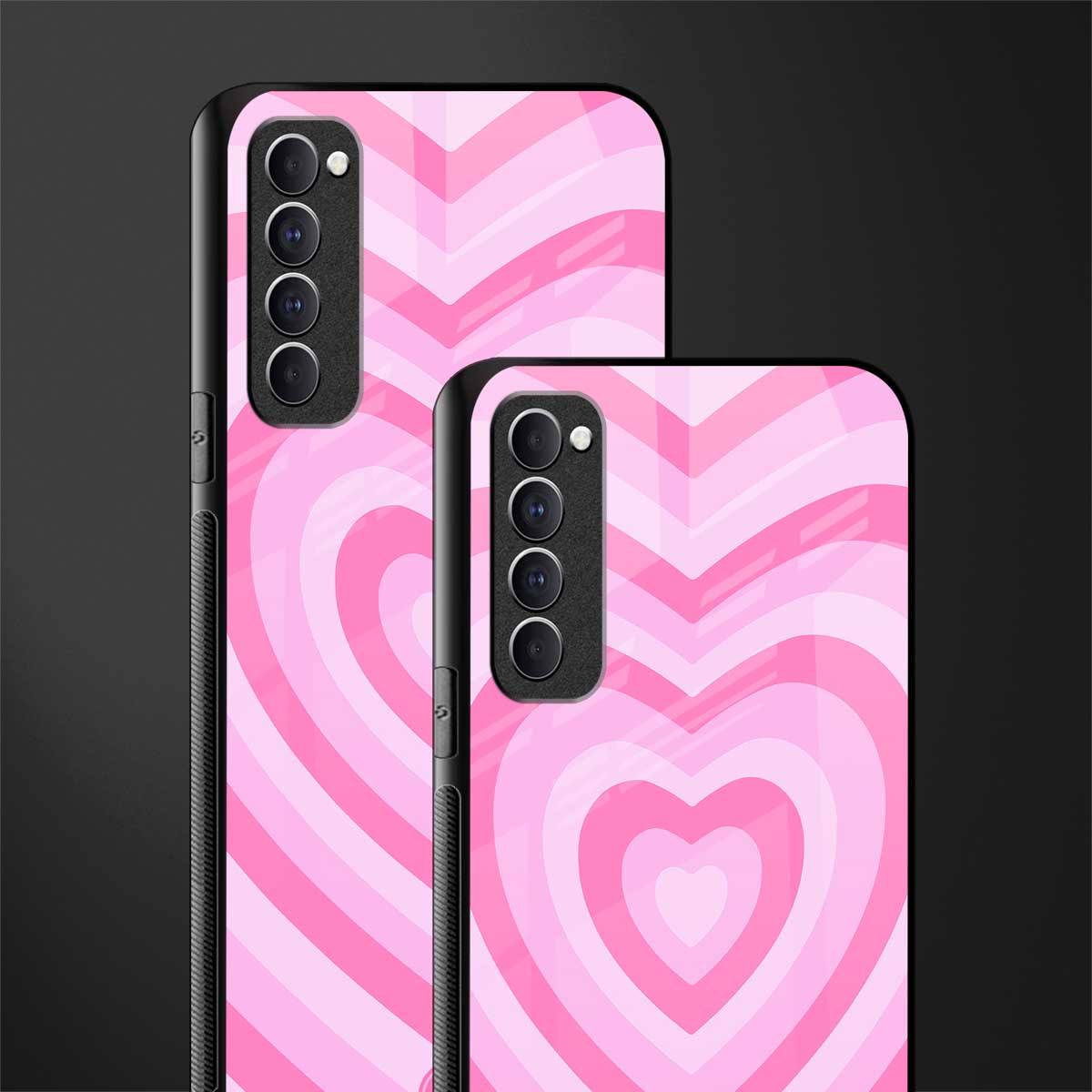 y2k pink hearts aesthetic glass case for oppo reno 4 pro image-2