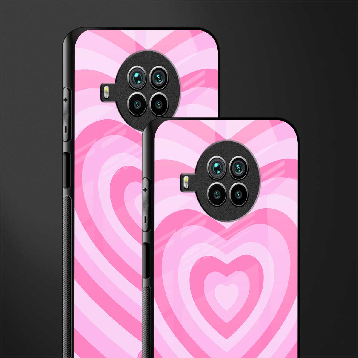 y2k pink hearts aesthetic glass case for mi 10i image-2