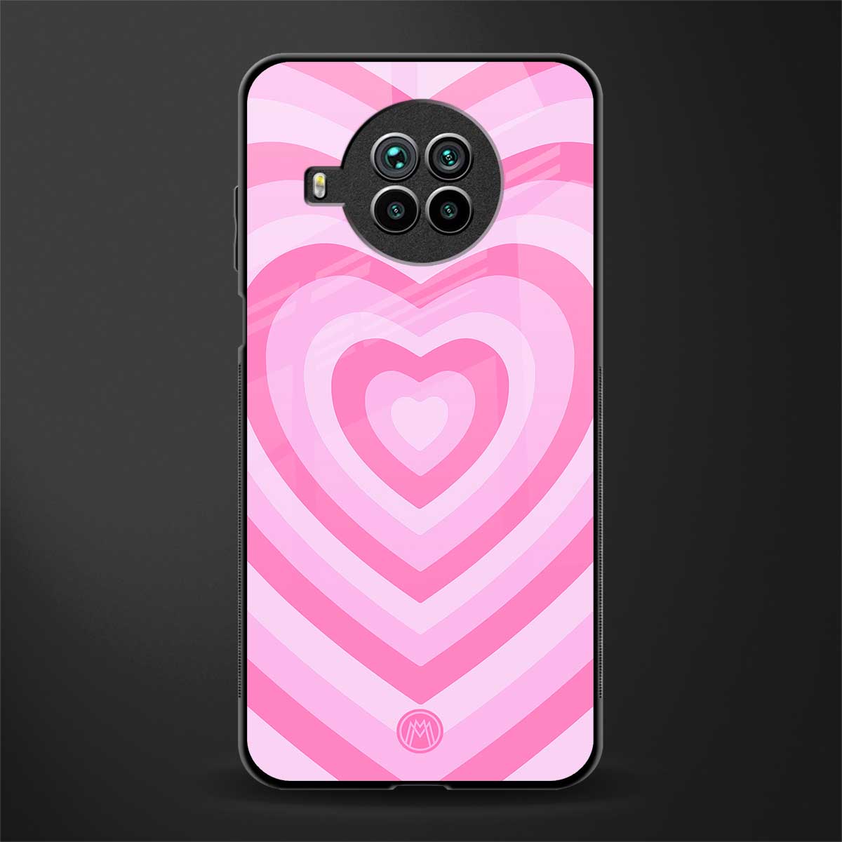 y2k pink hearts aesthetic glass case for mi 10i image