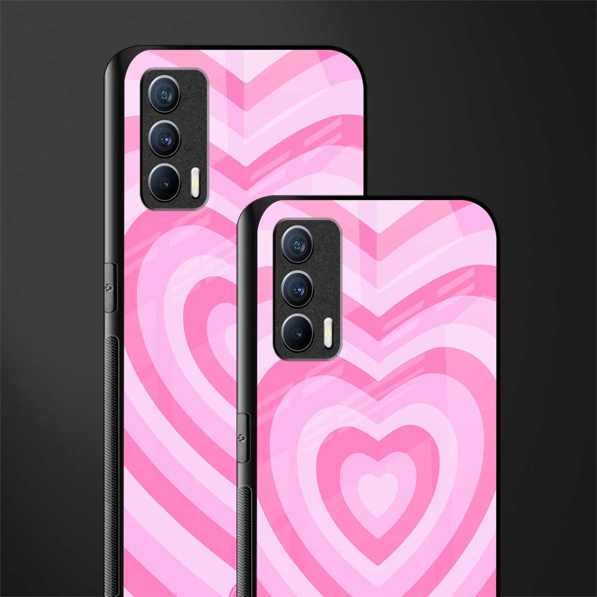 y2k pink hearts aesthetic glass case for realme x7 image-2