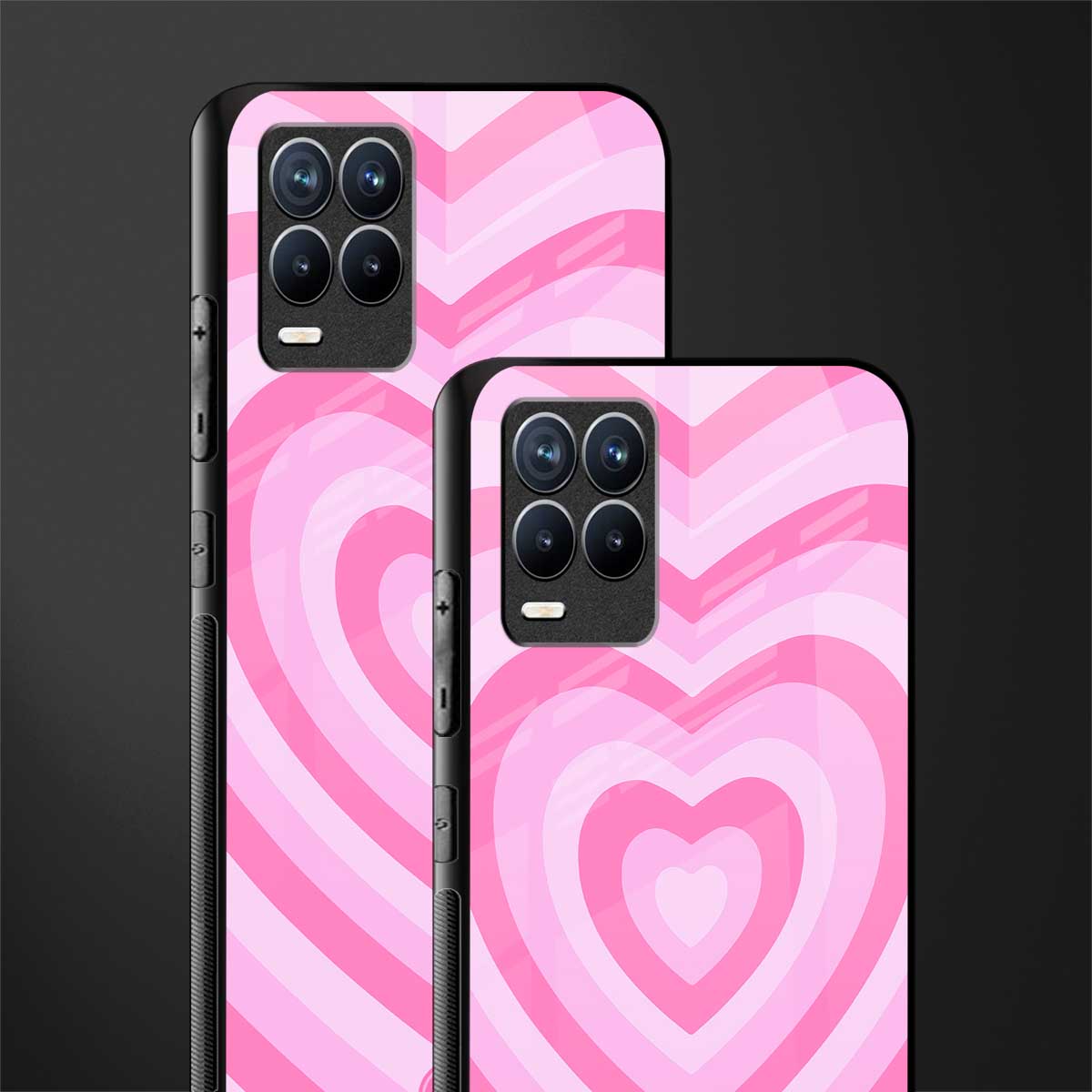 y2k pink hearts aesthetic glass case for realme 8 4g image-2
