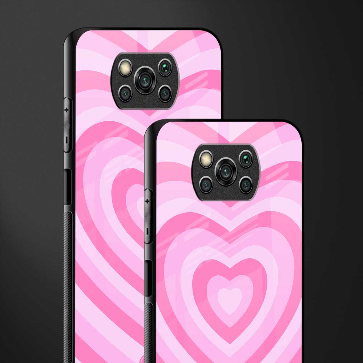 y2k pink hearts aesthetic glass case for poco x3 pro image-2