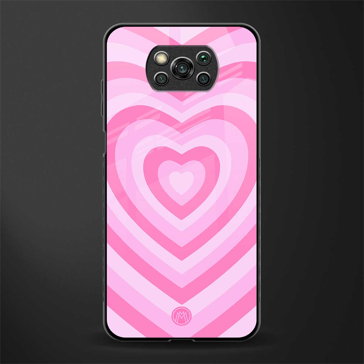 y2k pink hearts aesthetic glass case for poco x3 pro image