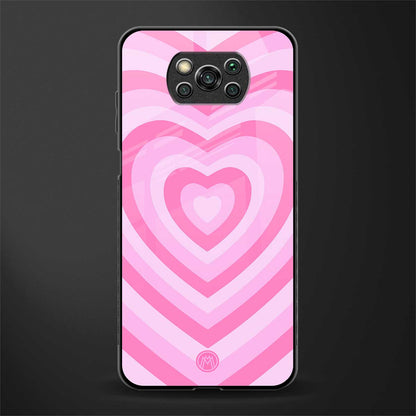 y2k pink hearts aesthetic glass case for poco x3 pro image