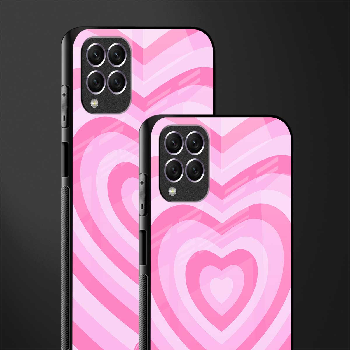 y2k pink hearts aesthetic glass case for samsung galaxy f62 image-2