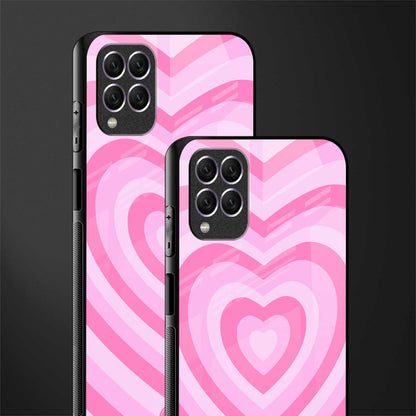 y2k pink hearts aesthetic glass case for samsung galaxy f62 image-2