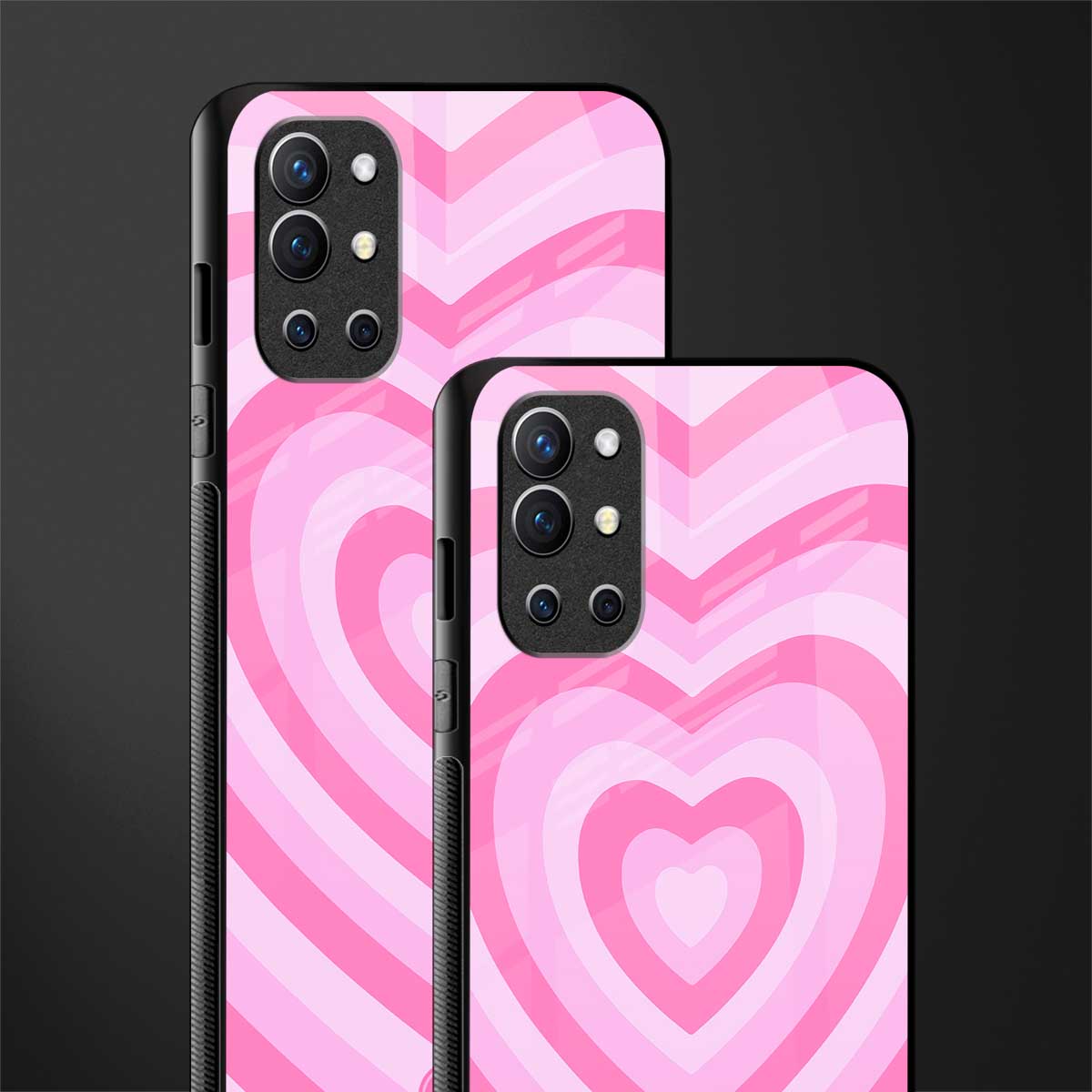 y2k pink hearts aesthetic glass case for oneplus 9r image-2