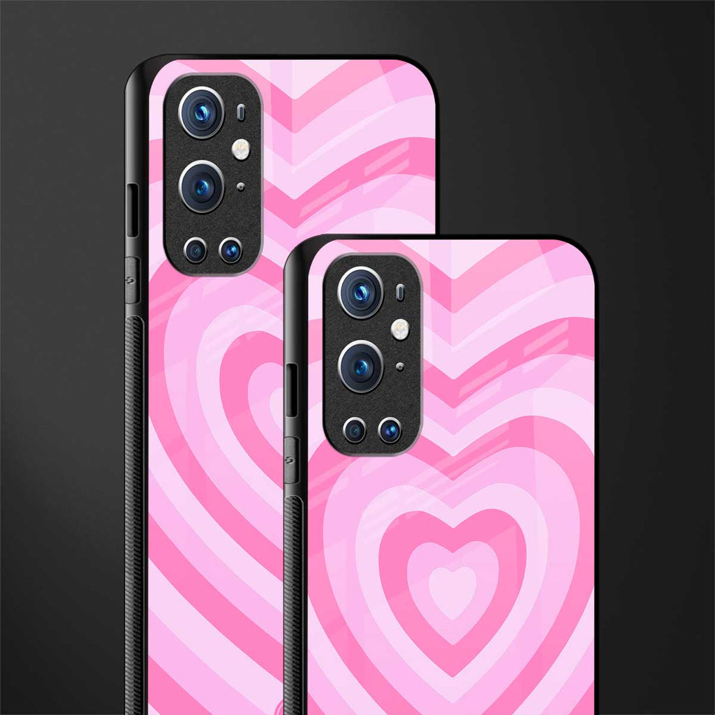 y2k pink hearts aesthetic glass case for oneplus 9 pro image-2