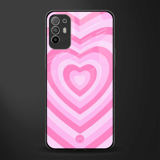 y2k pink hearts aesthetic glass case for oppo f19 pro plus image
