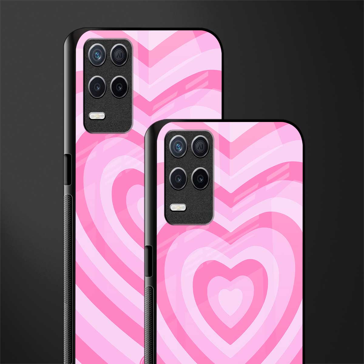 y2k pink hearts aesthetic glass case for realme 8 5g image-2