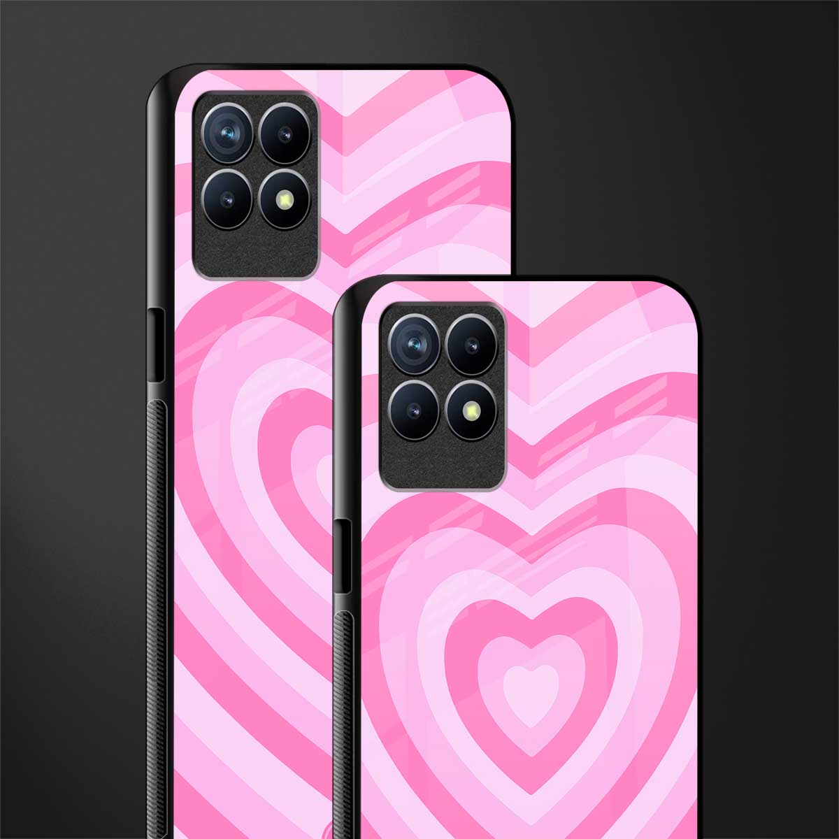 y2k pink hearts aesthetic glass case for realme 8i image-2