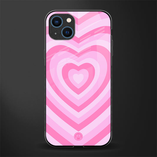 y2k pink hearts aesthetic glass case for iphone 14 image