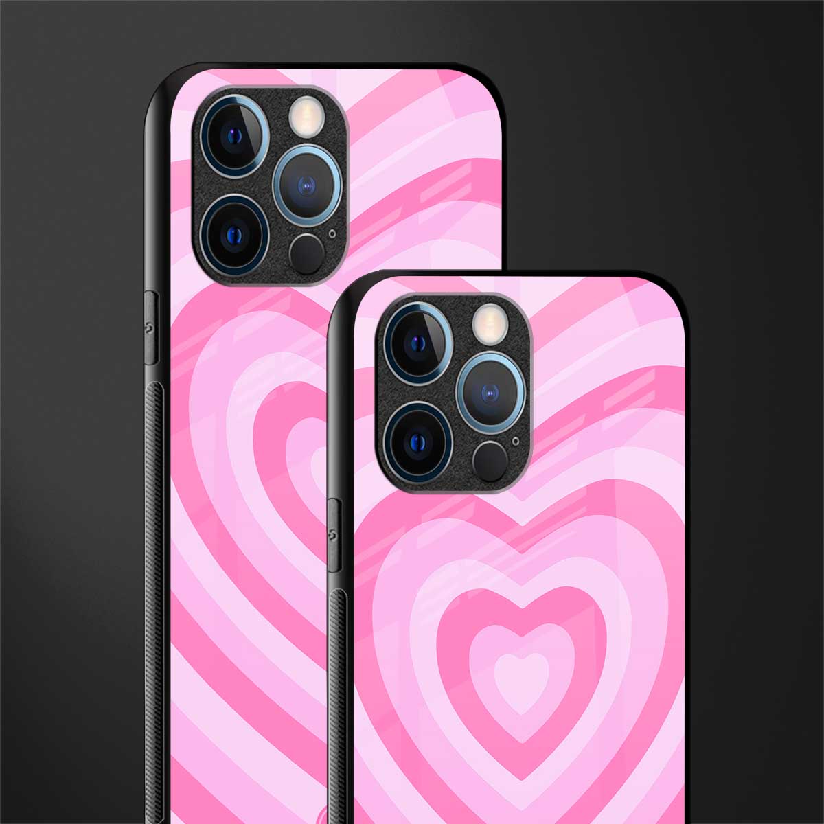 y2k pink hearts aesthetic glass case for iphone 13 pro image-2