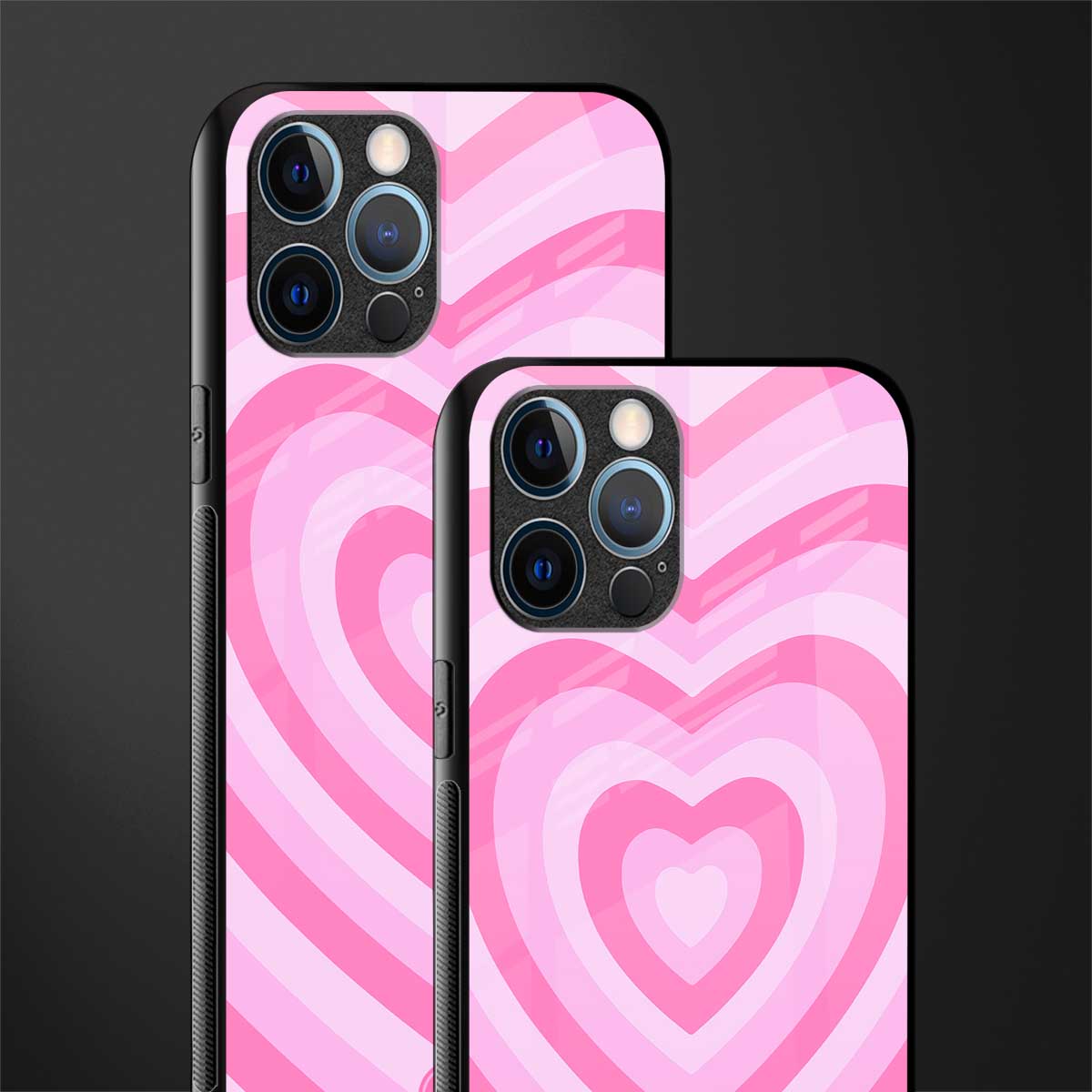 y2k pink hearts aesthetic glass case for iphone 14 pro max image-2