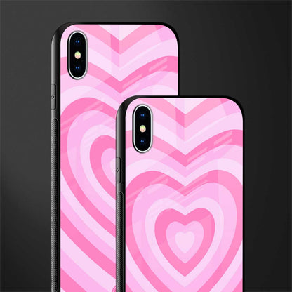 y2k pink hearts aesthetic glass case for iphone xs max image-2