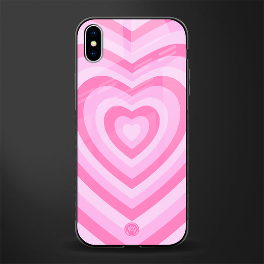 y2k pink hearts aesthetic glass case for iphone xs max image