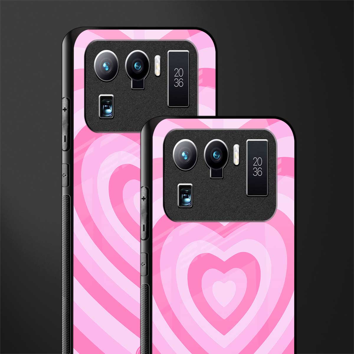 y2k pink hearts aesthetic glass case for mi 11 ultra 5g image-2