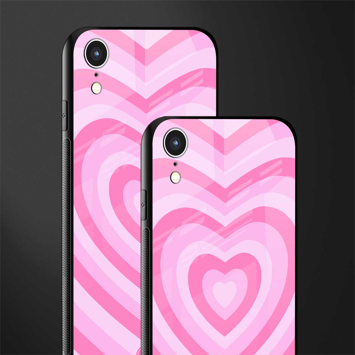 y2k pink hearts aesthetic glass case for iphone xr image-2