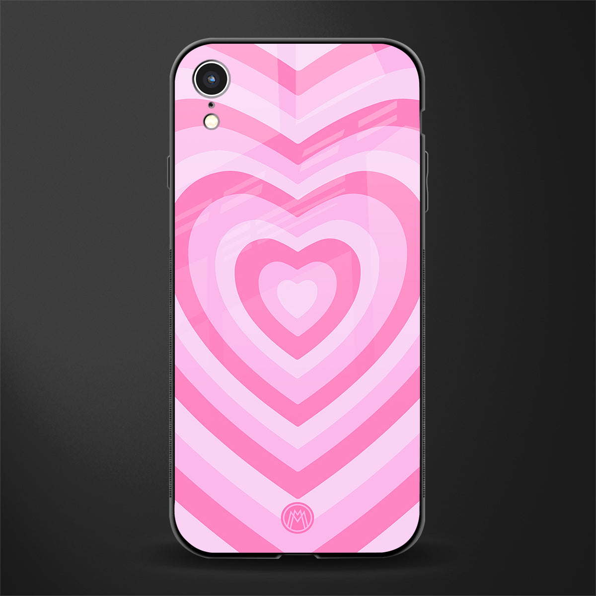 y2k pink hearts aesthetic glass case for iphone xr image
