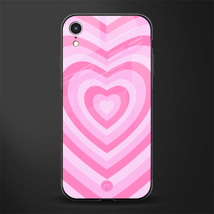 y2k pink hearts aesthetic glass case for iphone xr image