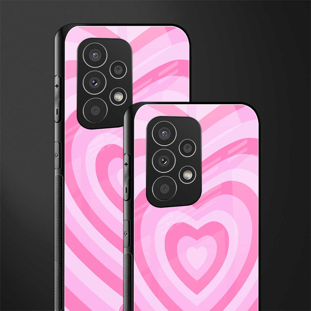 y2k pink hearts aesthetic back phone cover | glass case for samsung galaxy a53 5g