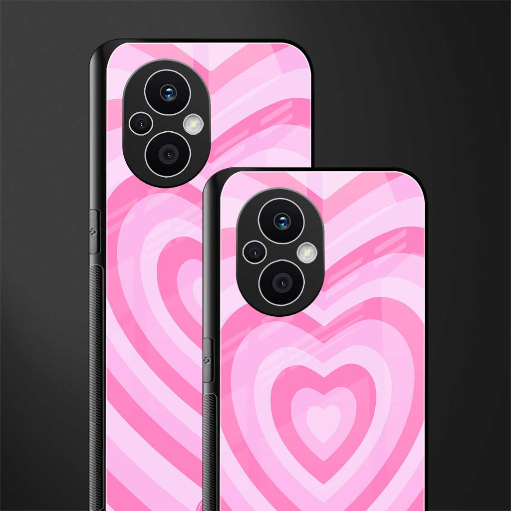 y2k pink hearts aesthetic back phone cover | glass case for oppo f21 pro 5g