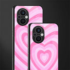 y2k pink hearts aesthetic back phone cover | glass case for oppo f21 pro 5g