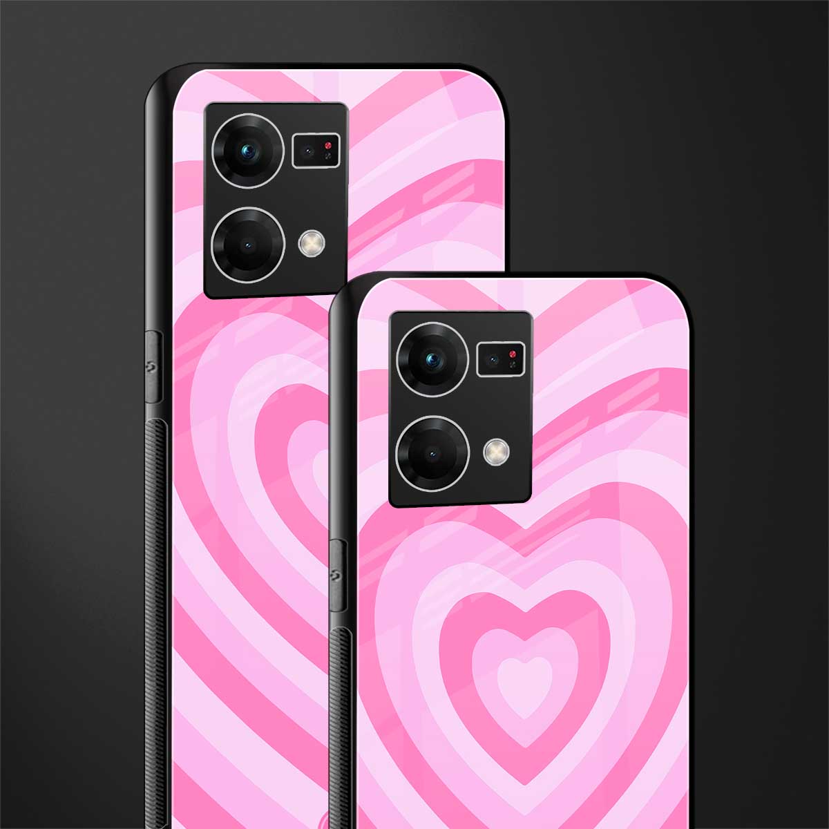 y2k pink hearts aesthetic back phone cover | glass case for oppo f21 pro 4g