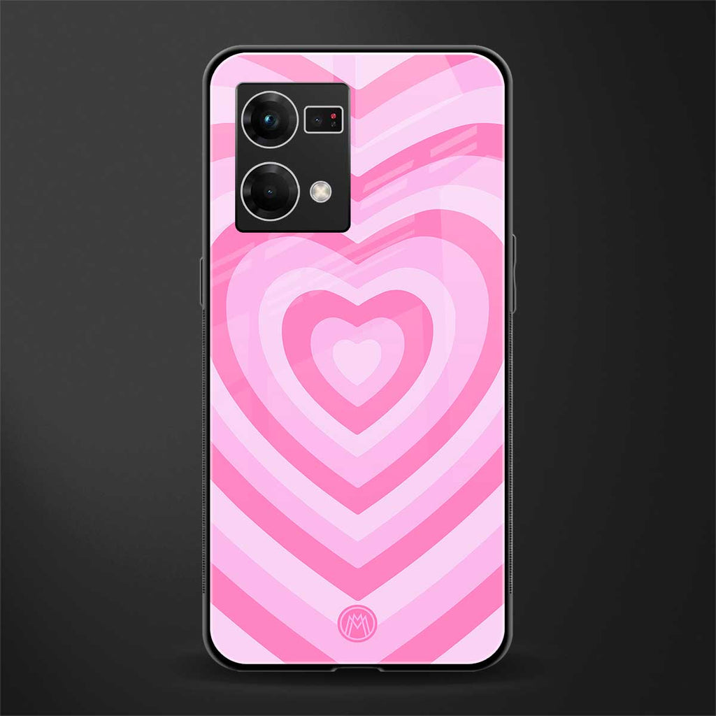 y2k pink hearts aesthetic back phone cover | glass case for oppo f21 pro 4g