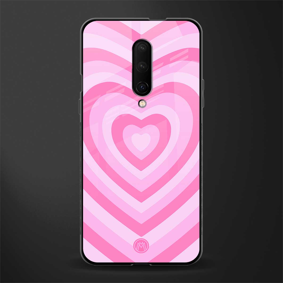 y2k pink hearts aesthetic glass case for oneplus 7 pro image
