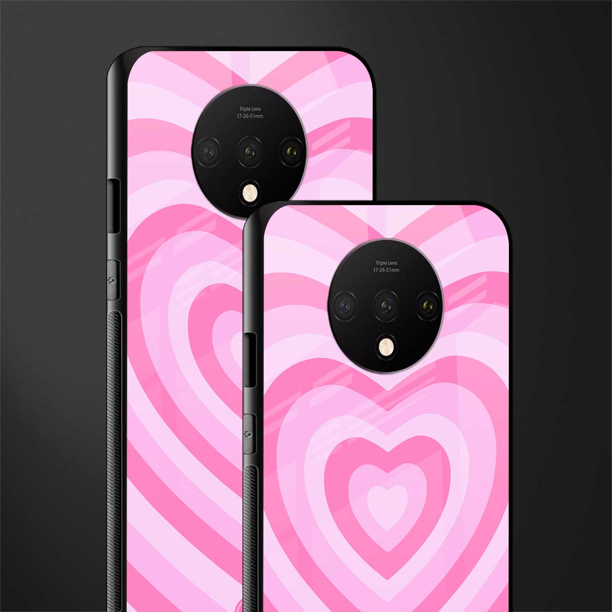 y2k pink hearts aesthetic glass case for oneplus 7t image-2