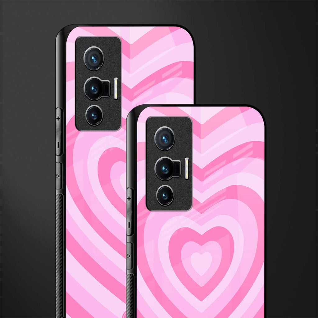 y2k pink hearts aesthetic glass case for vivo x70 image-2