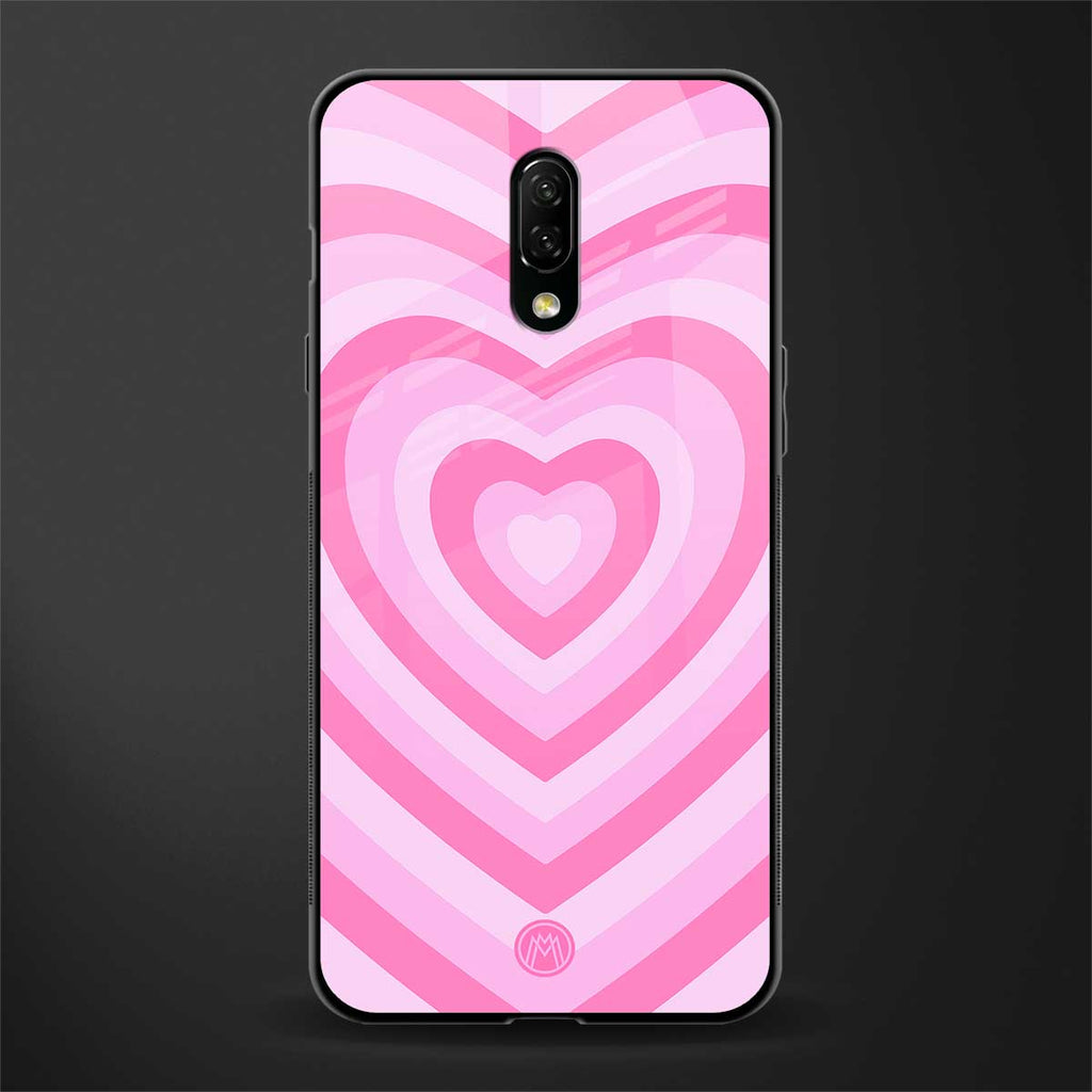 y2k pink hearts aesthetic glass case for oneplus 7 image