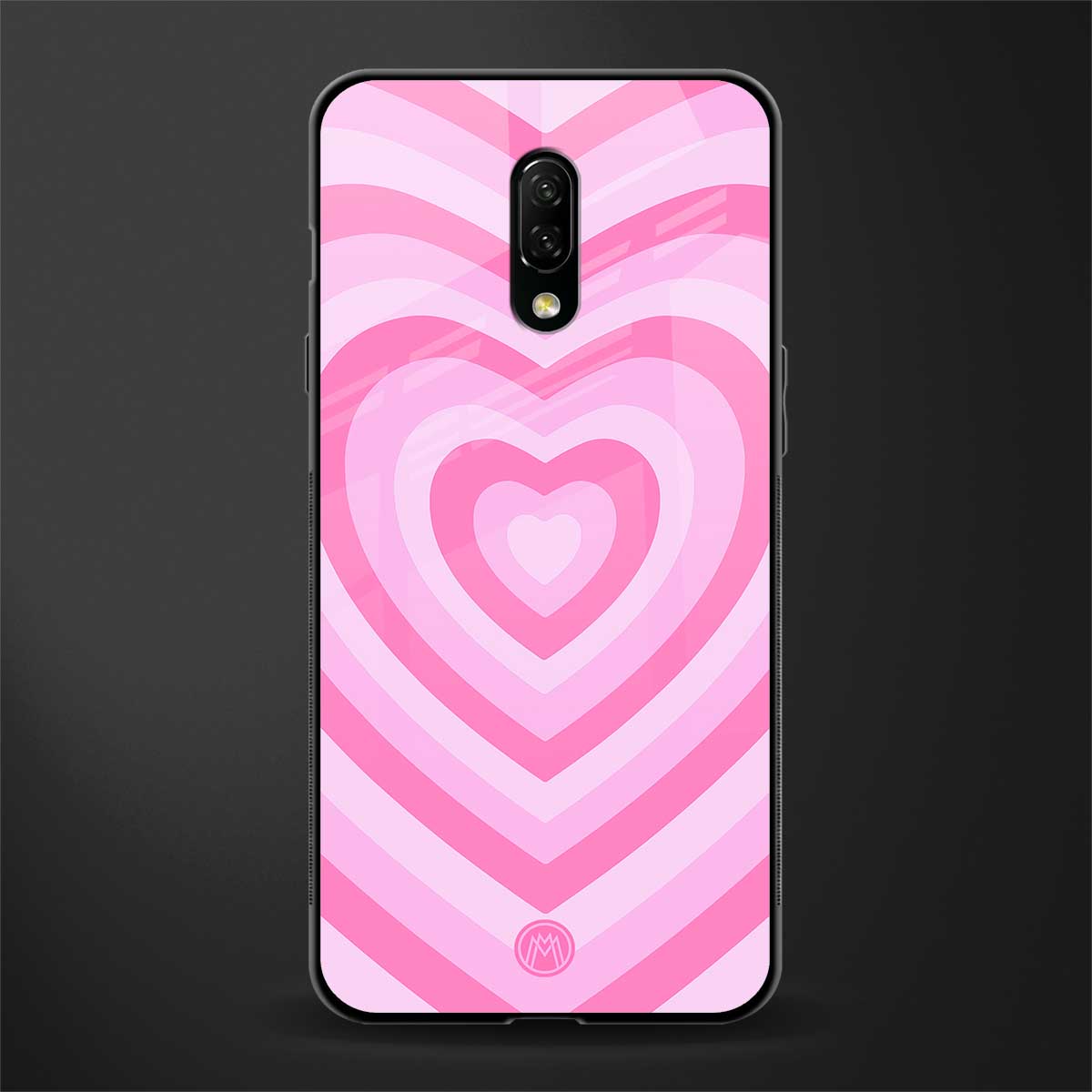 y2k pink hearts aesthetic glass case for oneplus 7 image