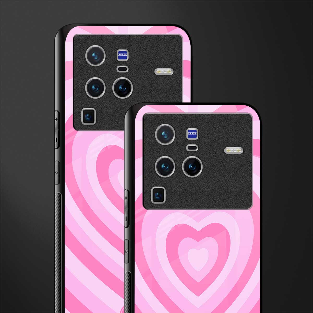 y2k pink hearts aesthetic glass case for vivo x80 pro 5g image-2