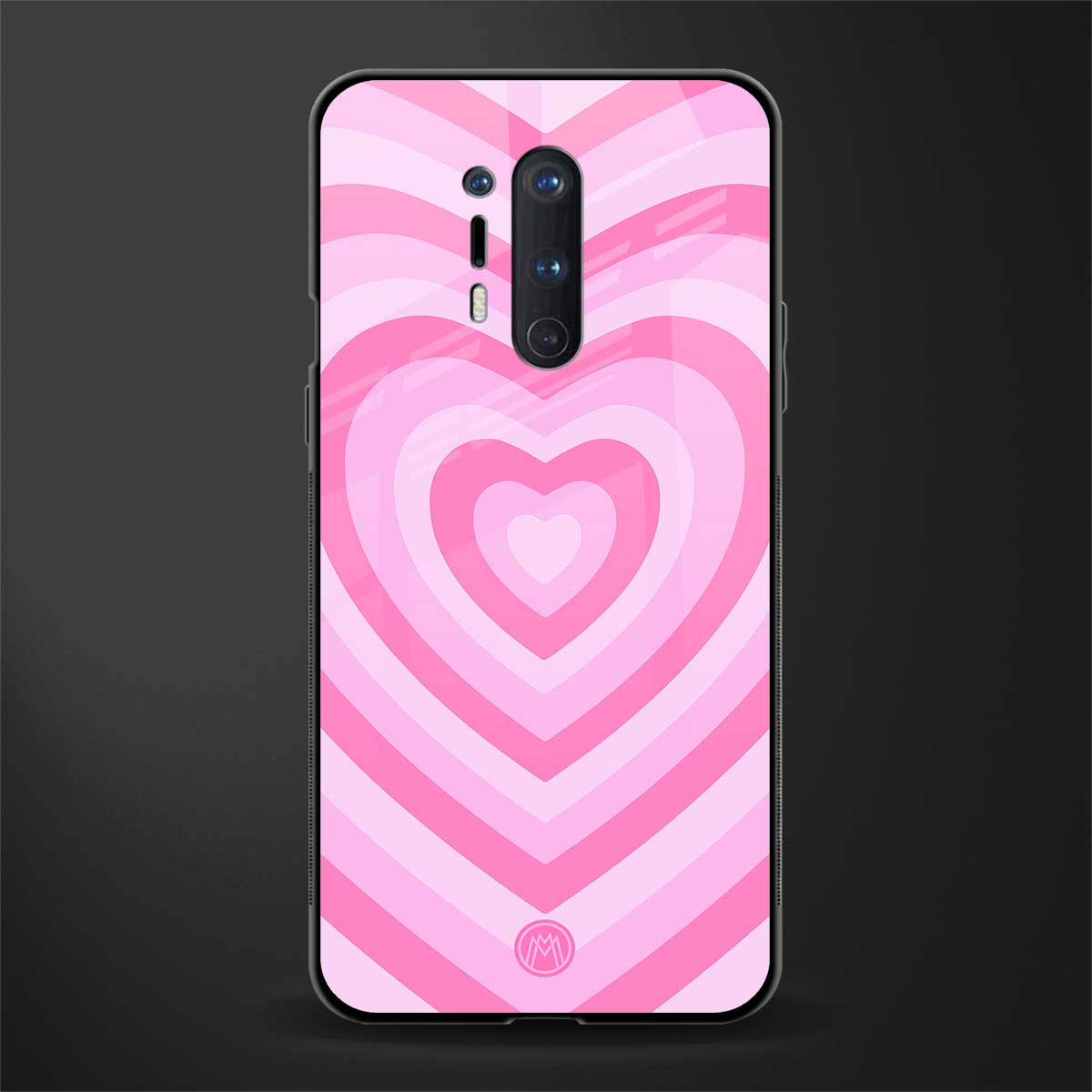 y2k pink hearts aesthetic glass case for oneplus 8 pro image