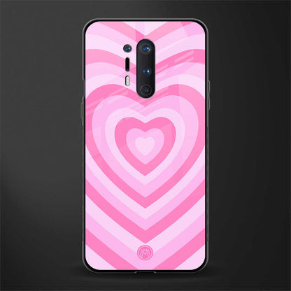 y2k pink hearts aesthetic glass case for oneplus 8 pro image