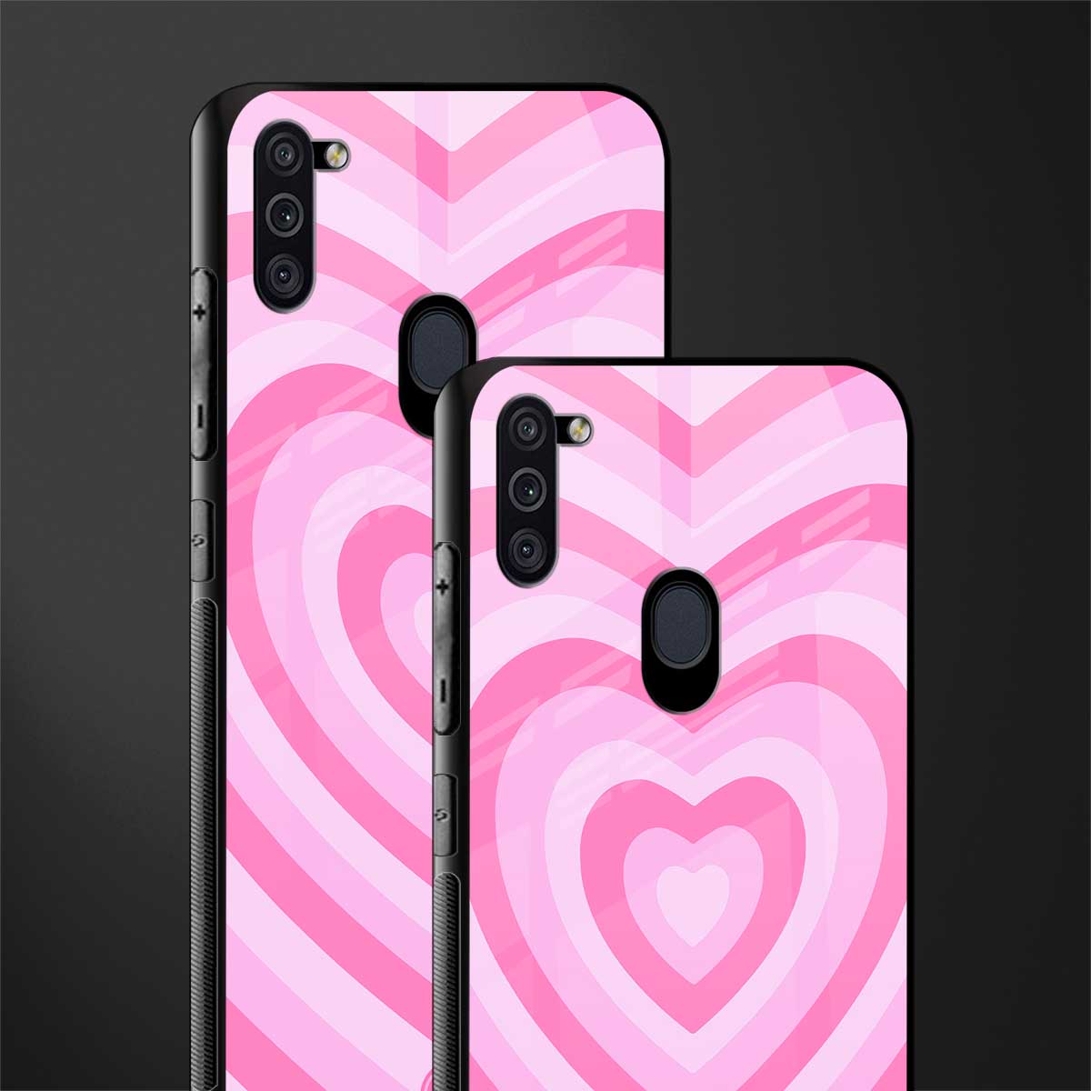 y2k pink hearts aesthetic glass case for samsung galaxy m11 image-2