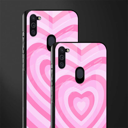 y2k pink hearts aesthetic glass case for samsung galaxy m11 image-2