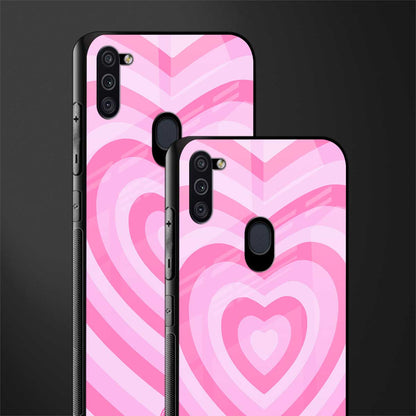 y2k pink hearts aesthetic glass case for samsung a11 image-2