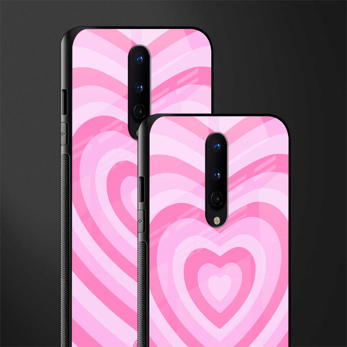 y2k pink hearts aesthetic glass case for oneplus 8 image-2